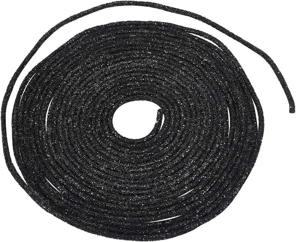 10 Yards Sequins PVC Ropes 5mm, Black Tubular Synthetic Rubber Cord Tube Sequin Trimming Bling Shiny Sequins Rope for Wedding Dress Costume Hair Accessory