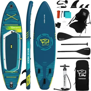 11'6"/11'/10' Inflatable Paddle Board with Complete Accessories, Versatile Premium Paddle Boards for Adults/Youth, Stand Up Paddle Board Polar/Wave/Sunny Wave Collection