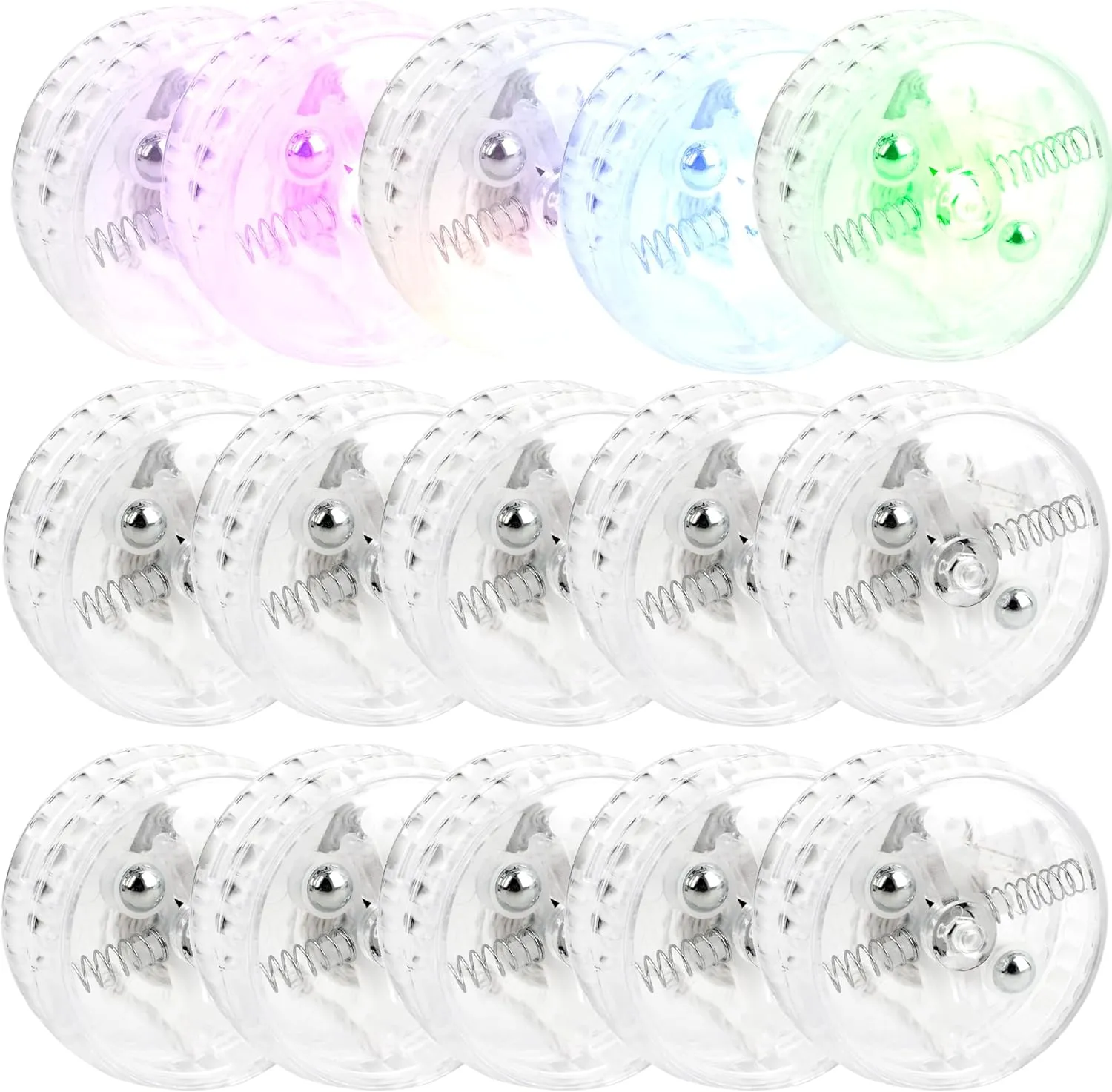 15 Pcs Light up Yo Yo Ball Clear LED Responsive Ball Plastic Responsive Bearing Ball for Beginner Level Kids Birthday Christmas Stocking Stuffers