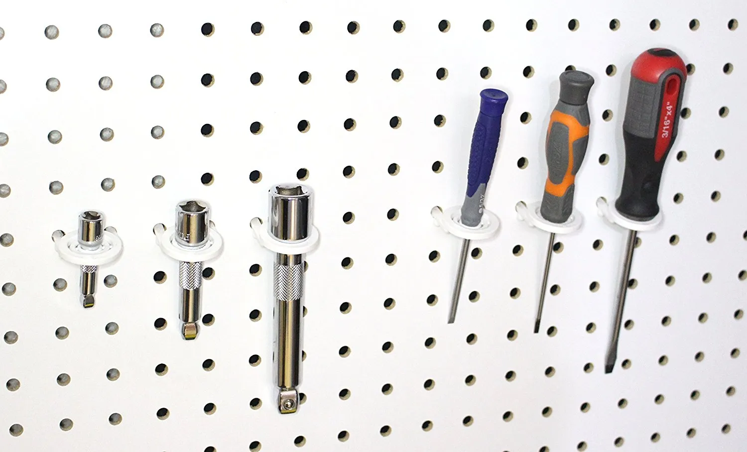 16 Piece Pegboard Plastic Bin and Plastic Tool Holder Kit  (6) Red & (6) Yellow bins Plus (4) Tool holders