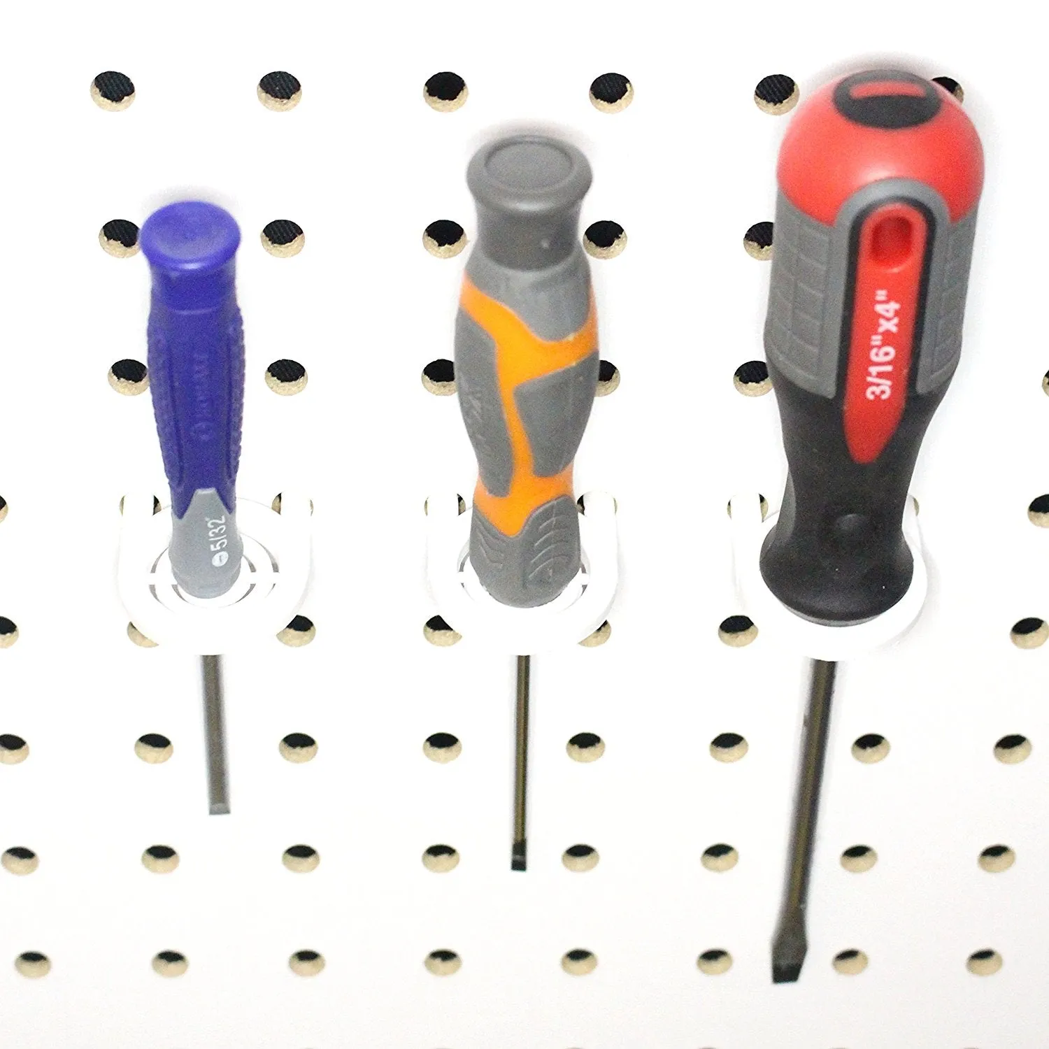 16 Piece Pegboard Plastic Bin and Plastic Tool Holder Kit  (6) Red & (6) Yellow bins Plus (4) Tool holders