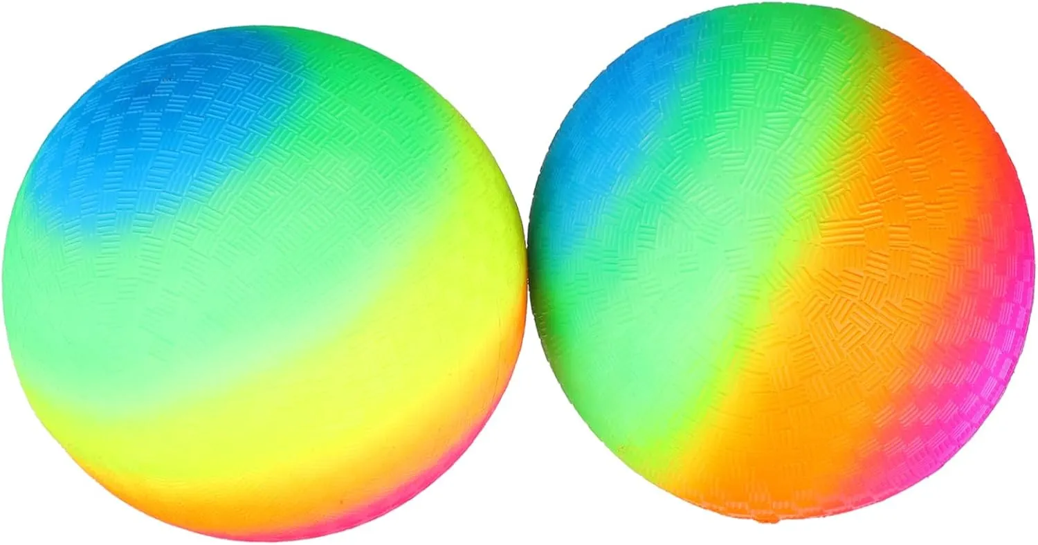 16cm PVC Playground Balls Boys and Girls Bounce Balls Maximum Grip Rainbows for Kickball Dodgeball Handball