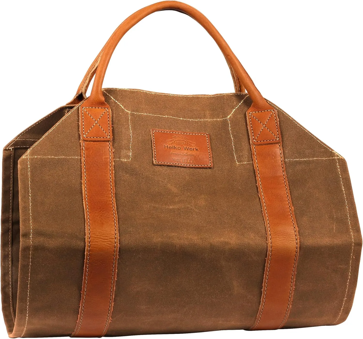1844 Helko Werk Germany Frontier Collection Canvas Log Carrier - Firewood Holders and Bags for Fireplace Logs - Made in USA (Log Carrier Field Tan) #8755T