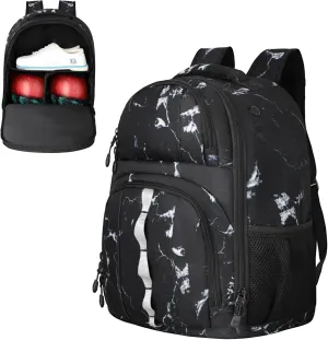 2 Ball Bowling Backpack,Bowling Ball Bag with Shoe Compartment & Portective Foam Padded, Fits Shoes Up to US Size 16