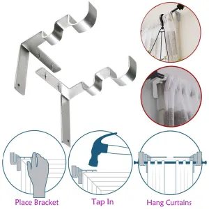 2 X Curtain Rod Bracket Kwik Hang Curtain Rod Holders Tap Right Into Window Frame Curtain Rod Bracket High Quality