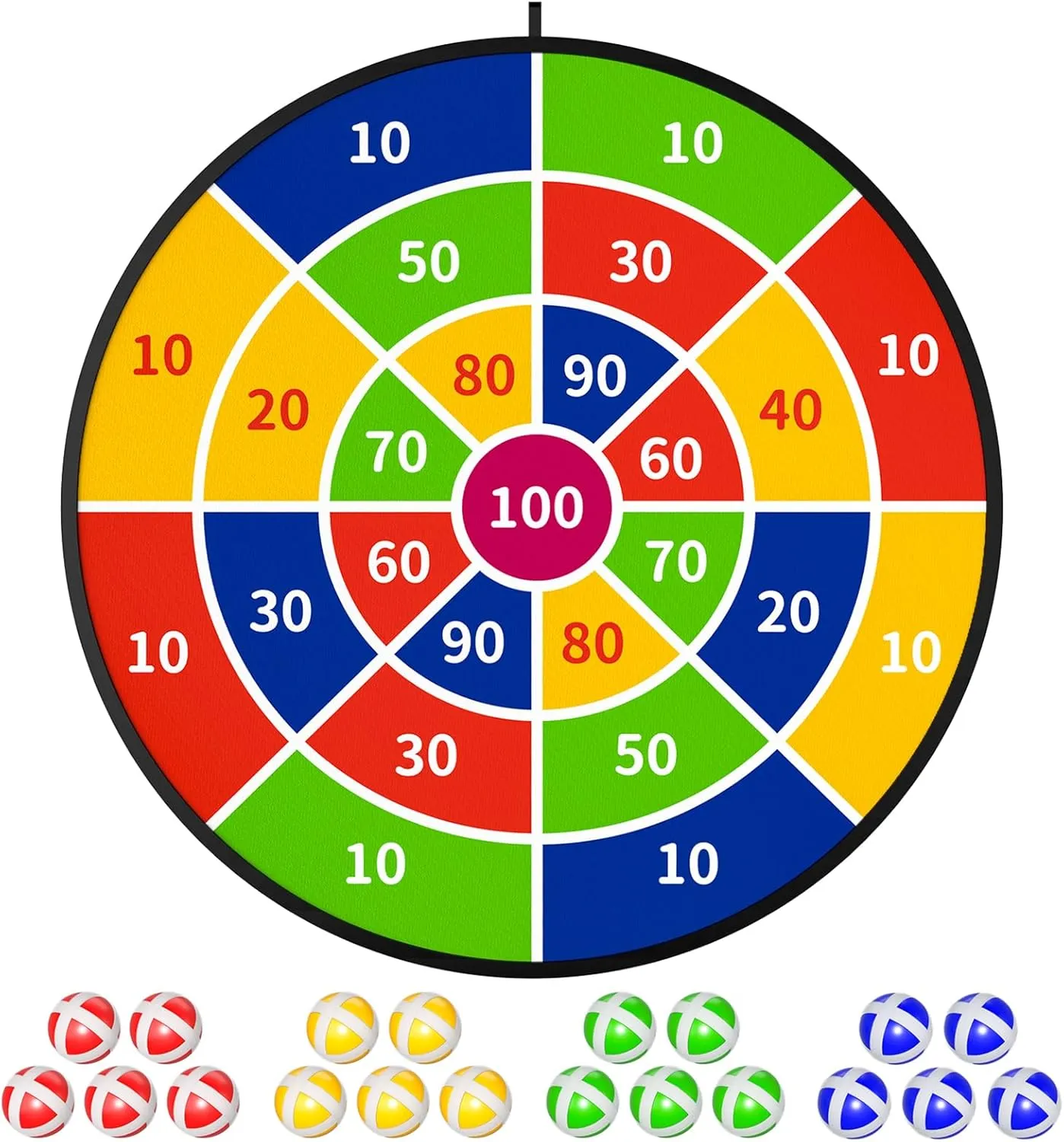 29" Large Dart Board for Kids, Boys Toys Dartboards with 20 Velcro Sticky Balls, Indoor & Outdoor Sport Fun Party Play Game Toys, Birthday Gifts for Boys Girls 3 4 5 6 7 8 9 10 11 12 Years Old