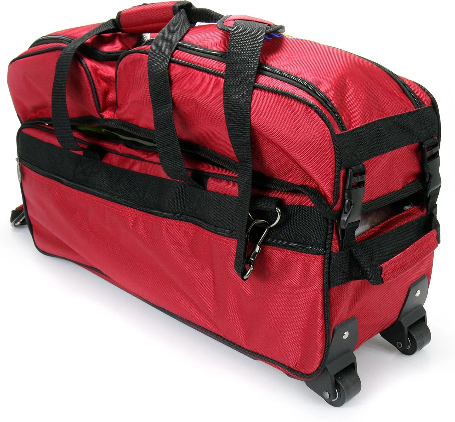 3 Ball Deluxe Bowling Tournament Roller Tote with detachable Shoe and Accessory Bag