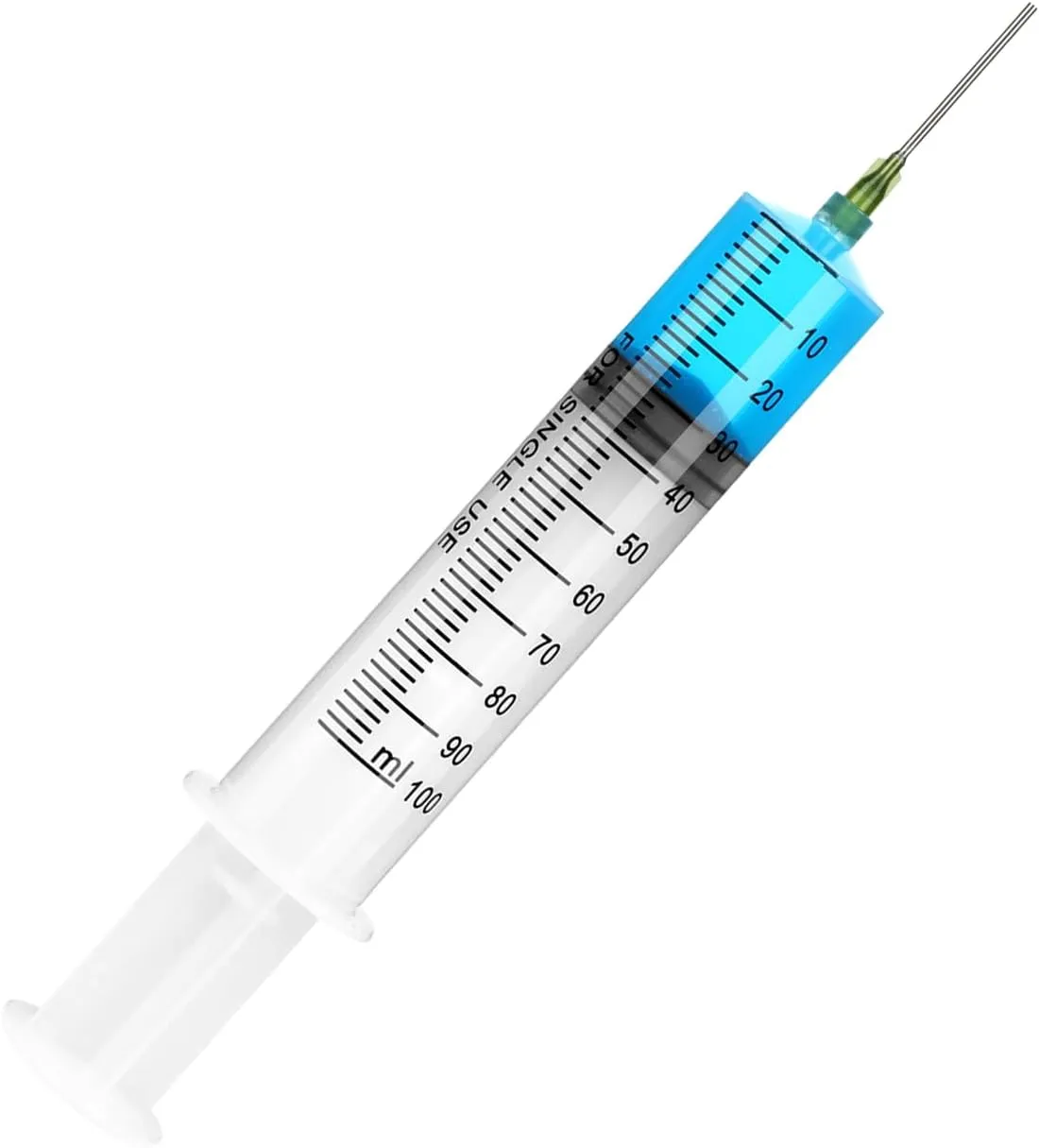 3 Pack 100ml Syringes with 14G 1.0'' Blunt Tip Needles and Storage Caps(Luer Lock), Plastic Reusable Syringe for Glue Applicator, Oil Dispensing Multiple Uses…