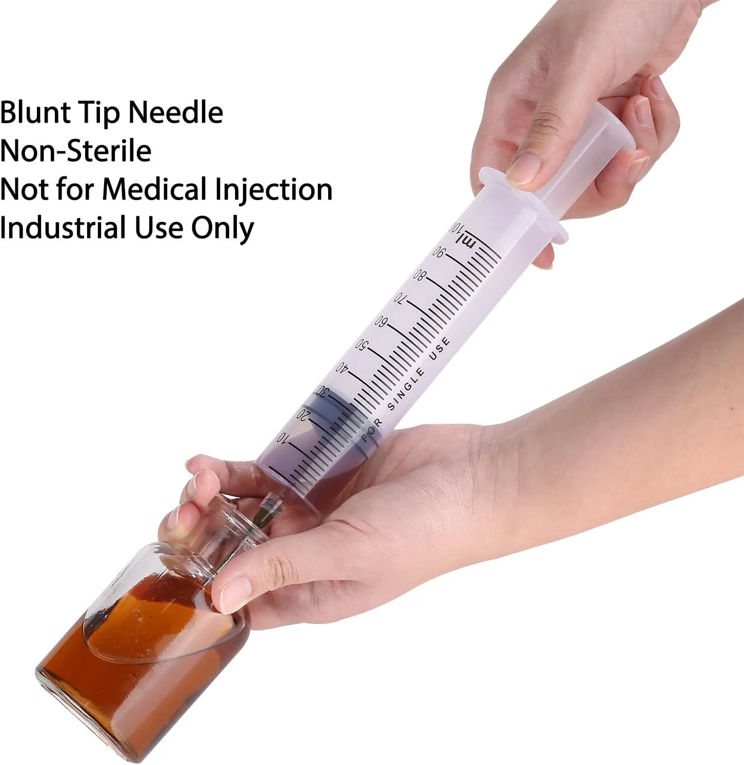 3 Pack 100ml Syringes with 14G 1.0'' Blunt Tip Needles and Storage Caps(Luer Lock), Plastic Reusable Syringe for Glue Applicator, Oil Dispensing Multiple Uses…