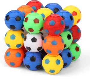 34PCS Mini Fidget Spinners Soccer Balls for Kids, Soccer Party Favor Goodie Bag Stuffer, Rotatable Finger Stress Balls Toy for Classroom Prizes, Treasure Box Gift for Birthday, Fidget Toys Bulk