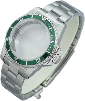 38MM Vintage Watch Case parts Unidirectional Rotation Dome Acrylic Glass For Seiko NH35 NH36/34/38 Movement For Retro Submariner Watch case