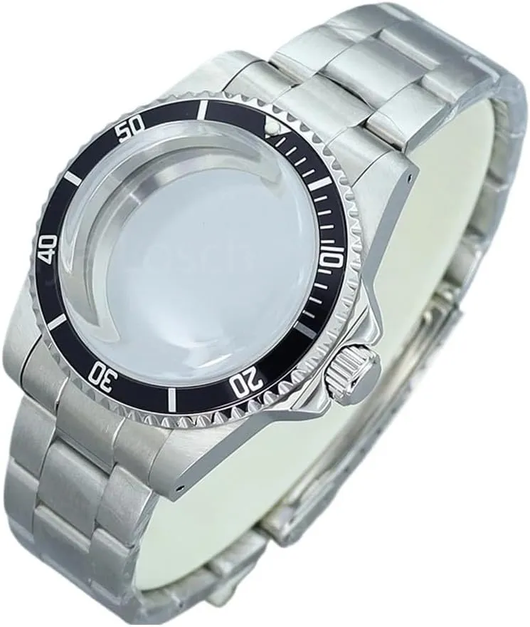 38MM Vintage Watch Case parts Unidirectional Rotation Dome Acrylic Glass For Seiko NH35 NH36/34/38 Movement For Retro Submariner Watch case