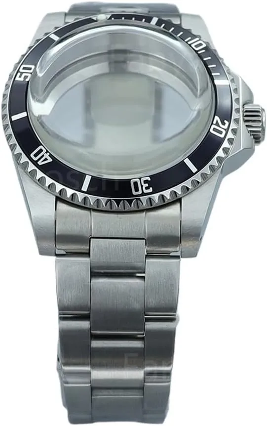 38MM Vintage Watch Case parts Unidirectional Rotation Dome Acrylic Glass For Seiko NH35 NH36/34/38 Movement For Retro Submariner Watch case