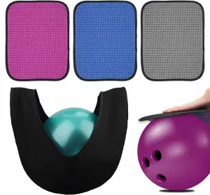 3pcs Bowling Ball Towels, 10 x 8in Bowling Shammy Pads with Easy-to-Grip Dots, Bowling Ball Towel Microfiber Cleaning Cloth with Bowling Seesaw Bag for Wiping Off The Dust Oil Stains