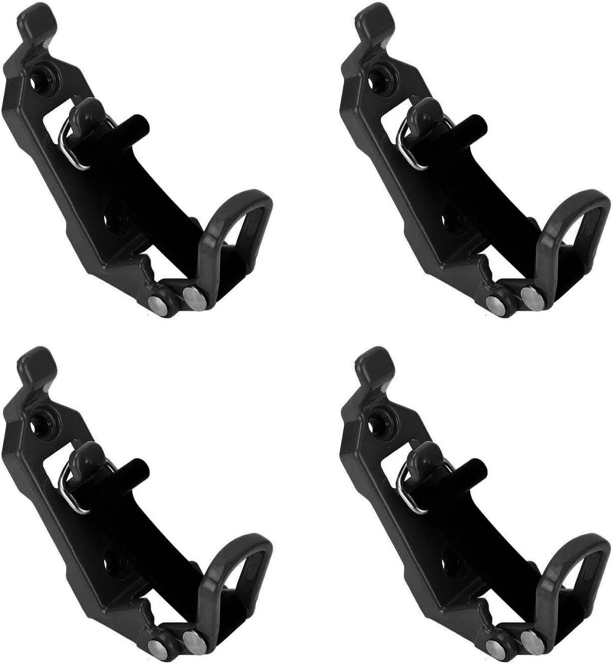 4 Pcs Shovel Mount for Roof Rack, Roof Rack Shovel Mount Metal Rubber Clamps Accessories Shovel Holder Clamp Wall Mount Kit Car Accessories for Roof Rack, Boats (Black)