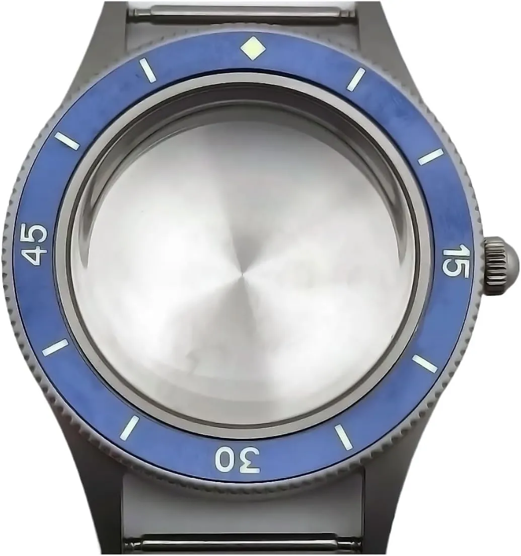 40mm Silver Sterile Case Ceramic Bezel Dome Sapphire Glass Fits NH35 NH36 Movement Watch case