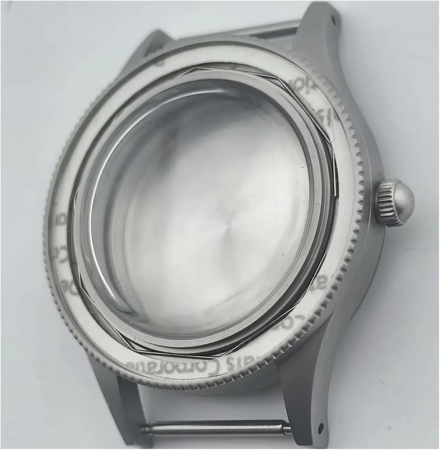 40mm Silver Sterile Case Ceramic Bezel Dome Sapphire Glass Fits NH35 NH36 Movement Watch case
