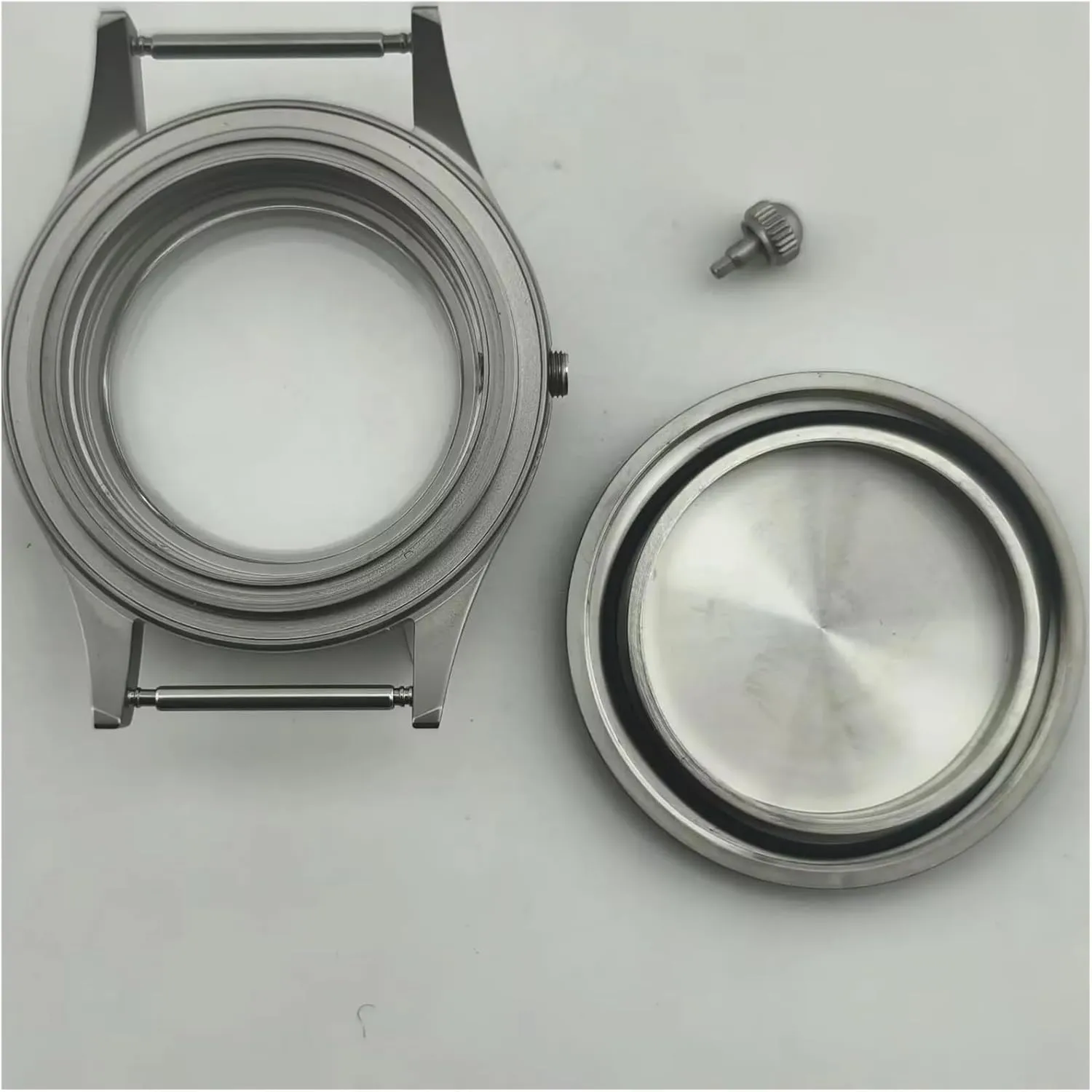 40mm Silver Sterile Case Ceramic Bezel Dome Sapphire Glass Fits NH35 NH36 Movement Watch case
