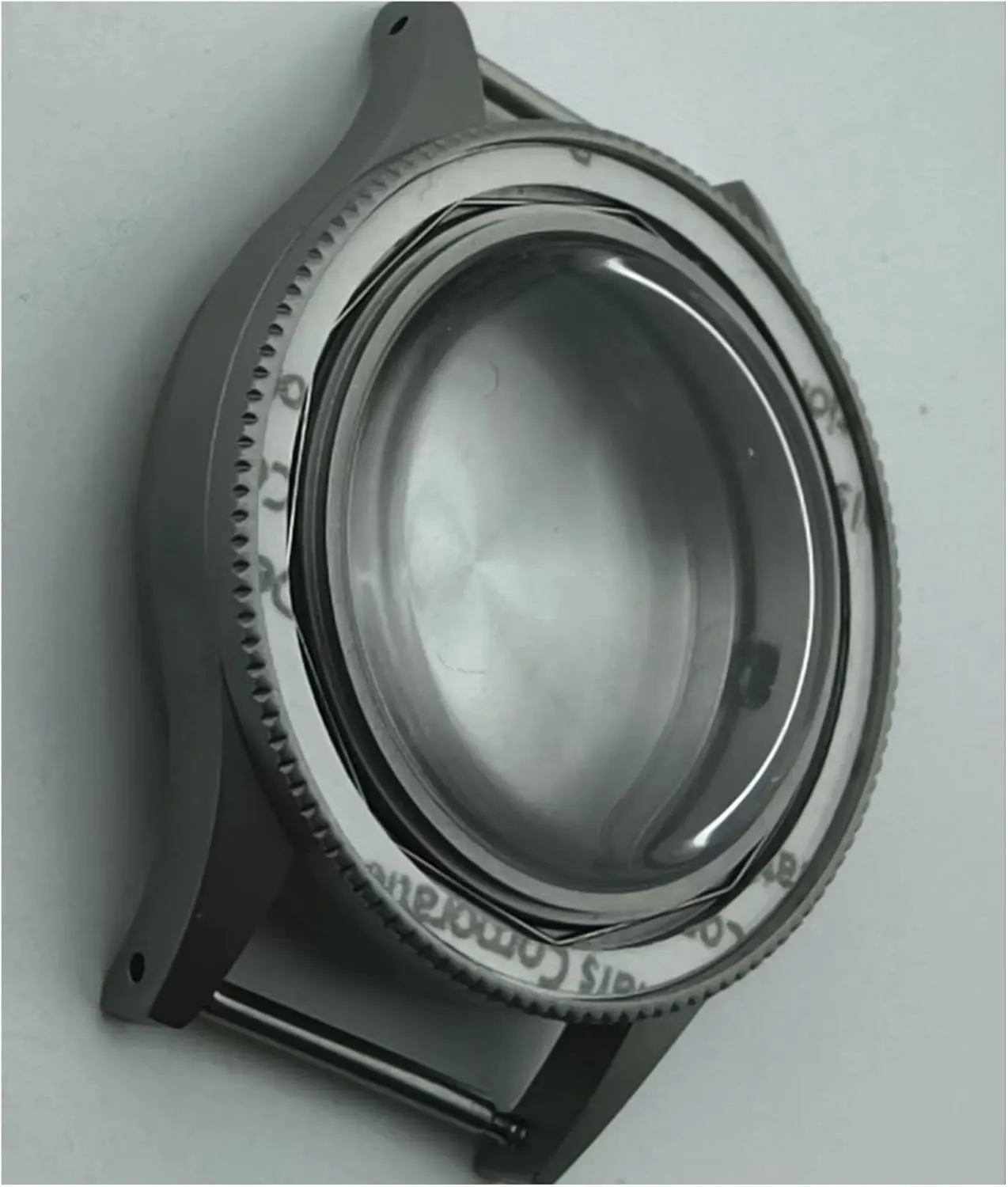 40mm Silver Sterile Case Ceramic Bezel Dome Sapphire Glass Fits NH35 NH36 Movement Watch case