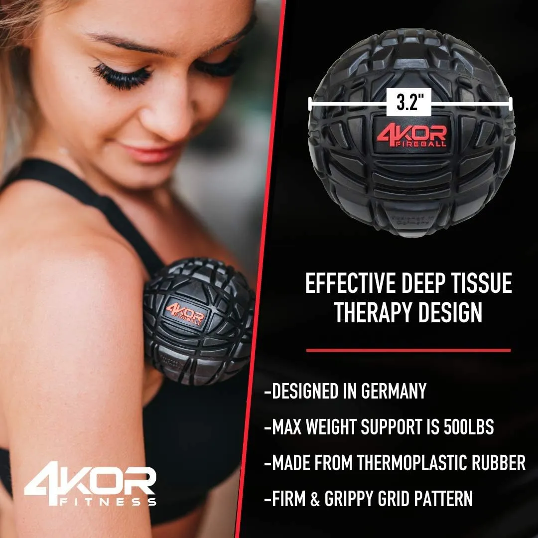 4KOR Massage Balls for Trigger Point Therapy - Myofascial Release Ball - Muscle Relief for Back, Neck, Shoulder, Foot Pain - Fitness Massage Balls for Mobility - Deep Tissue Release Ball
