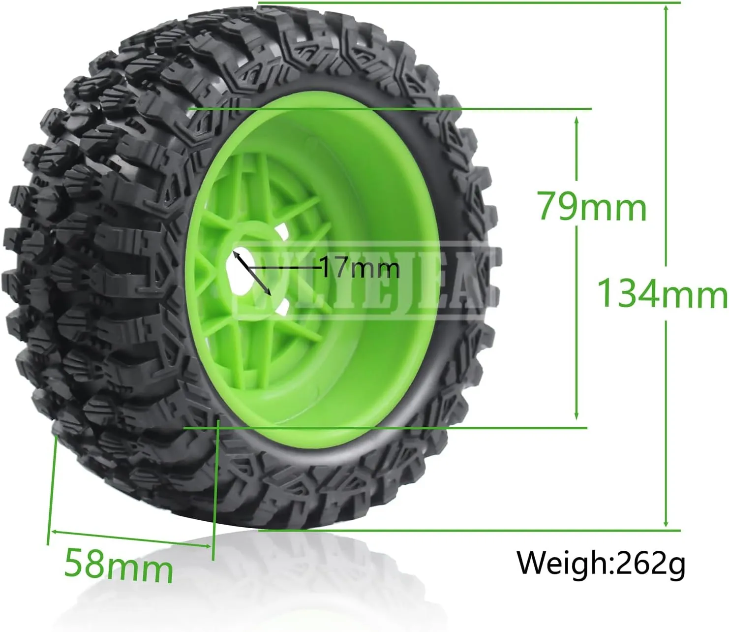4PCS 135mm RC Short Course Truck Buggy Tires 17mm Hex Wheels and Tires 1/8 1/7 Scale RC Paddle Tires Fit for HSP Redcat ARRMA Mojave YK4072 DF7 TRAXXAS UDR 85086-4