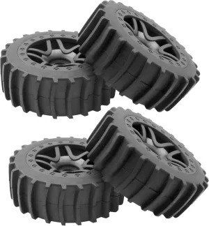 4Pcs ShareGoo 1/8 Scale RC Car Paddles Buggy Tires RC Snow Sand Tyre 17mm Hex Hub Wheels Compatible with Redcat HSP HPI Traxxas 1/8 RC Off Road Buggy Baja Car