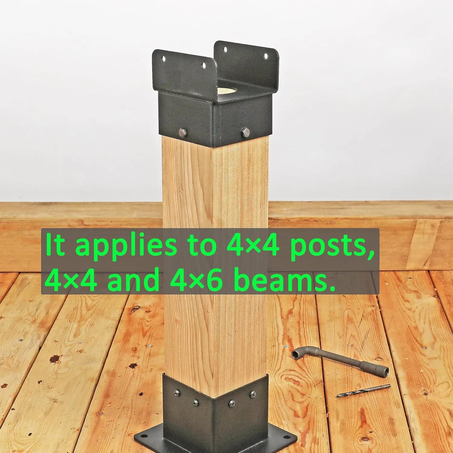 4x4 Post Anchor Connector (2 Pack), Stainless Steel Tie Bracket for 4x4 and 4x6 Wood Posts, Supporting Wood Beams
