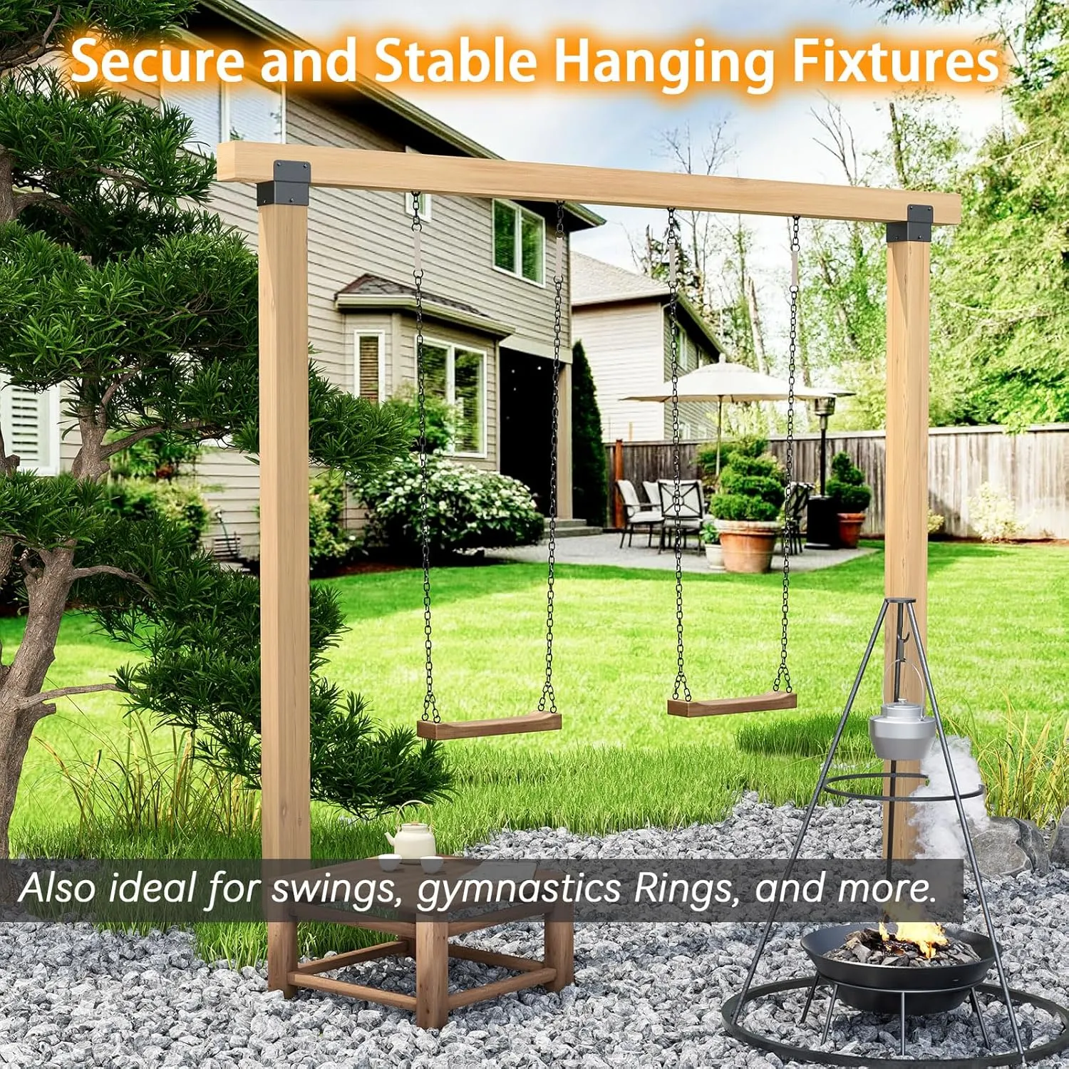 4x4 Post Anchor Connector (2 Pack), Stainless Steel Tie Bracket for 4x4 and 4x6 Wood Posts, Supporting Wood Beams