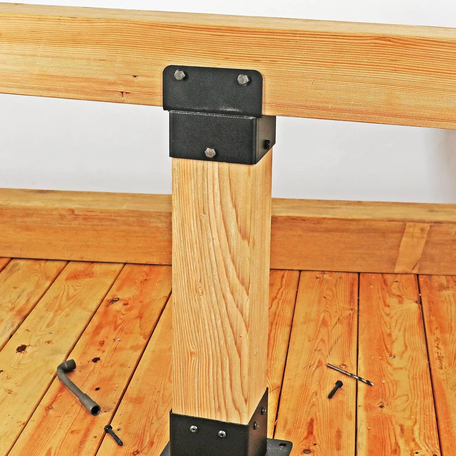 4x4 Post Anchor Connector (2 Pack), Stainless Steel Tie Bracket for 4x4 and 4x6 Wood Posts, Supporting Wood Beams