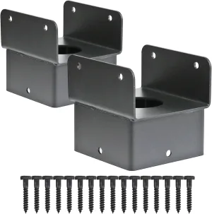 4x4 Post Anchor Connector (2 Pack), Stainless Steel Tie Bracket for 4x4 and 4x6 Wood Posts, Supporting Wood Beams