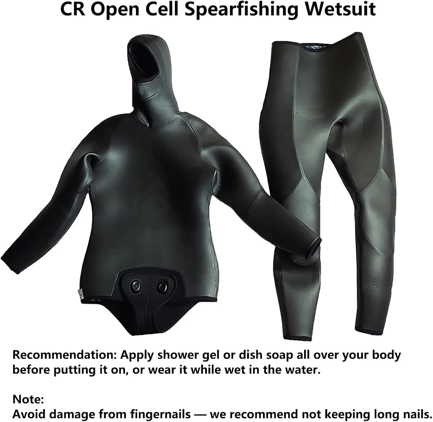 5MM Neoprene Spearfishing Wetsuit with Hooded, 2 Pieces Camouflage Hunting Diving Suit with Loading Chest Pad for Cool Water Freediving Snorkeling Swimming