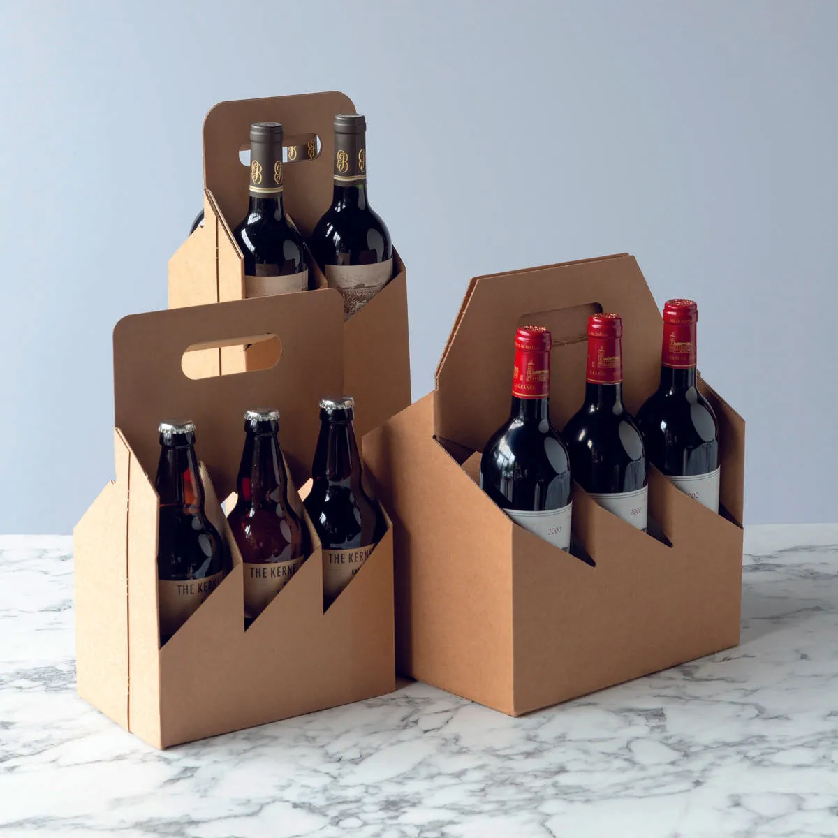 6 beer bottle kraft carry crate