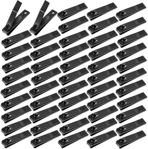 60-Pack Fingernail Nail Clippers in Bulk, Individually Wrapped Nail Clippers Pack Ultra Sharp Nail Cutter Set Curved Edge, Flat Nail Clipper Bulk for Men Seniors Homeless Care (Black)