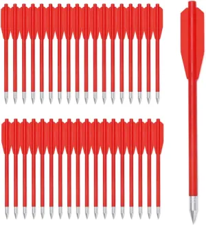 60PCS 6.3 Inch 50-80LB Mini Archery Crossbow Bolts Set with Sharp Metal Tip, Reusable Durable Arrow Dart for Shooting Target Practice, Small Hunting Game, Outdoor Fishing