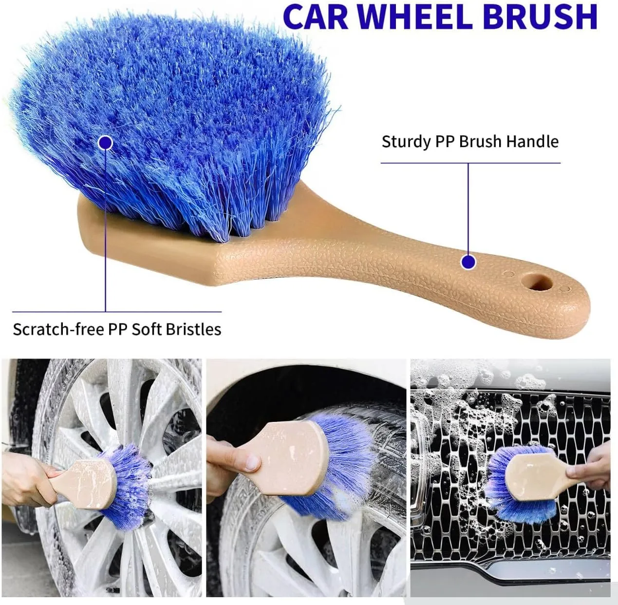 62'' Car Wash Brush with Long Handle Chenille Microfiber Car Wash Mop Mitt Car Cleaning Kit Windshield Window Squeegee Car Duster Microfiber Towels Wheel Tire Brush for Cars RV Truck Boat