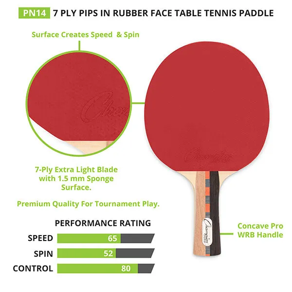 7-Ply Pips In Rubber Face Table Tennis Paddle