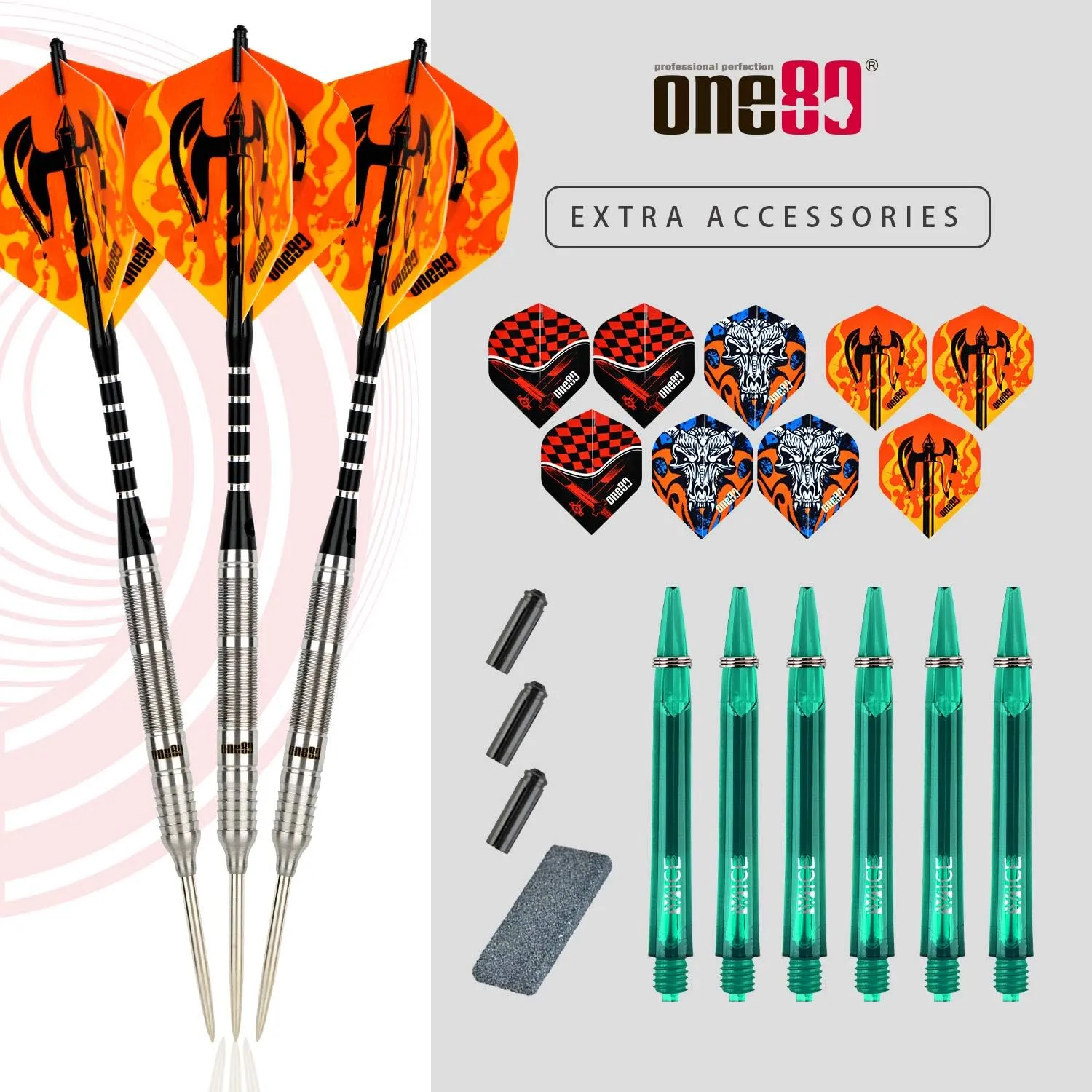 90% VHD Steel Tip Tungsten Dart, Professional Barrel Style with Extra Flights, Shafts and Sharpener Gift Box Packaging