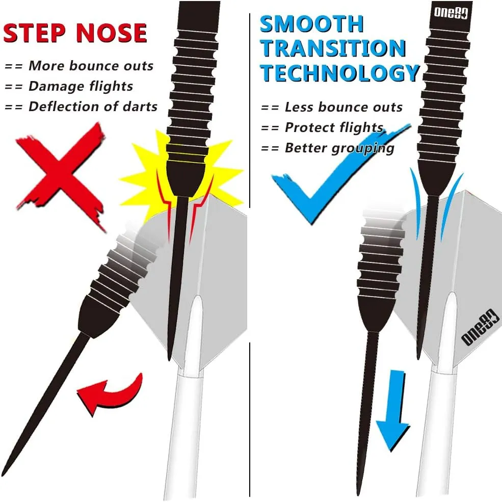 90% VHD Steel Tip Tungsten Dart, Professional Barrel Style with Extra Flights, Shafts and Sharpener Gift Box Packaging