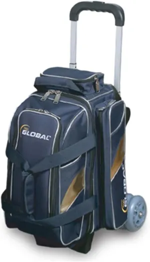 900 Global Deluxe 2 Ball Roller Bowling Bag- Blue/Gold