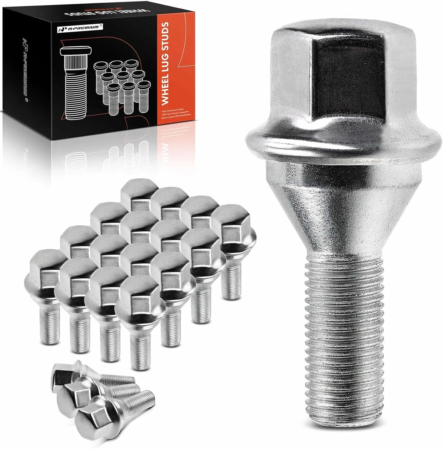 A-Premium 20Pcs M12-1.25 Wheel Studs Compatible with Jeep Compass 2018-2021, Cherokee 2014-2021 & Chrysler 200 2015-2017 & Dodge Dart 2013-2016, Replace# 6509933AA, 53182366