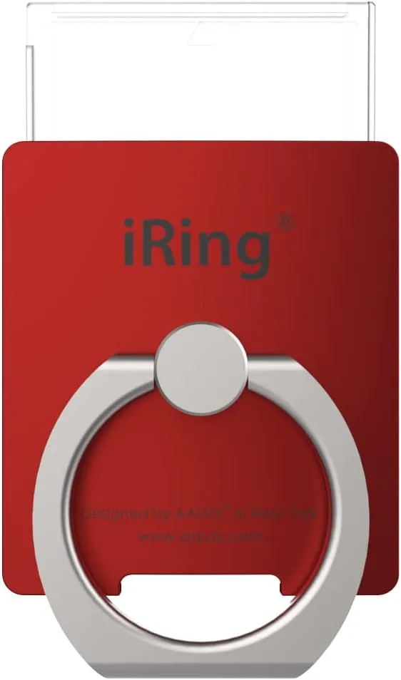 AAUXX Oaks UMS-IR09ILRD2 iRing LINK2 Ring Stand MagSafe Wireless Charging Smartphone Ring, Red