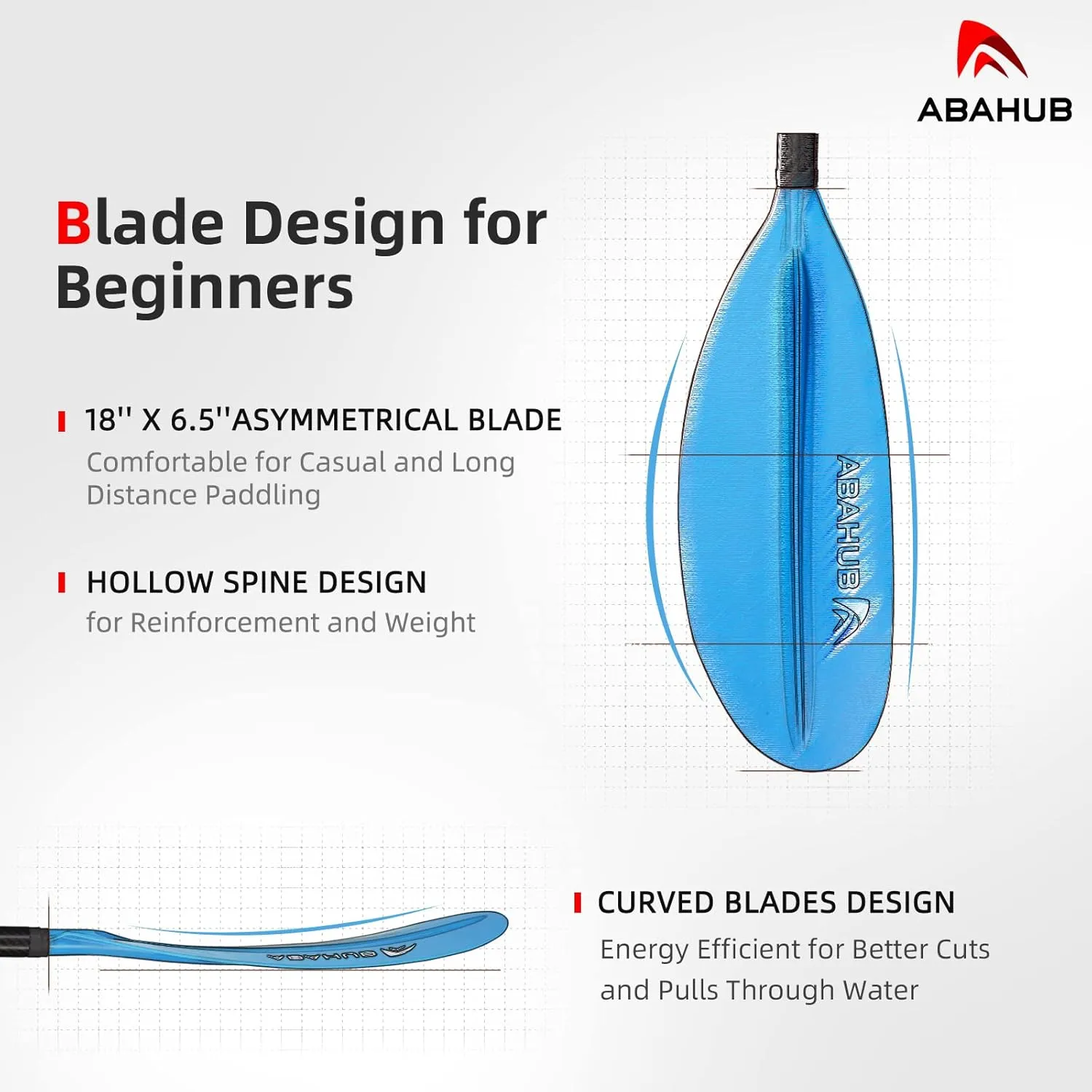 Abahub 1 x Carbon Kayak Paddles, 90.5 Inches Kayaking Oars for Boating, Canoeing with Free Paddle Leash, Carbon Fiber Shaft Black/Blue/Green/Orange/Yellow/White/Red Plastic Blades