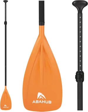 Abahub SUP Paddles - 3 Piece Adjustable Stand up Paddle - Lightweight Oar for Paddleboard, Aluminum Alloy PU Coated Shaft 68" - 84", Black/Blue/Green/Orange/Red/Yellow Plastic Nylon Blade