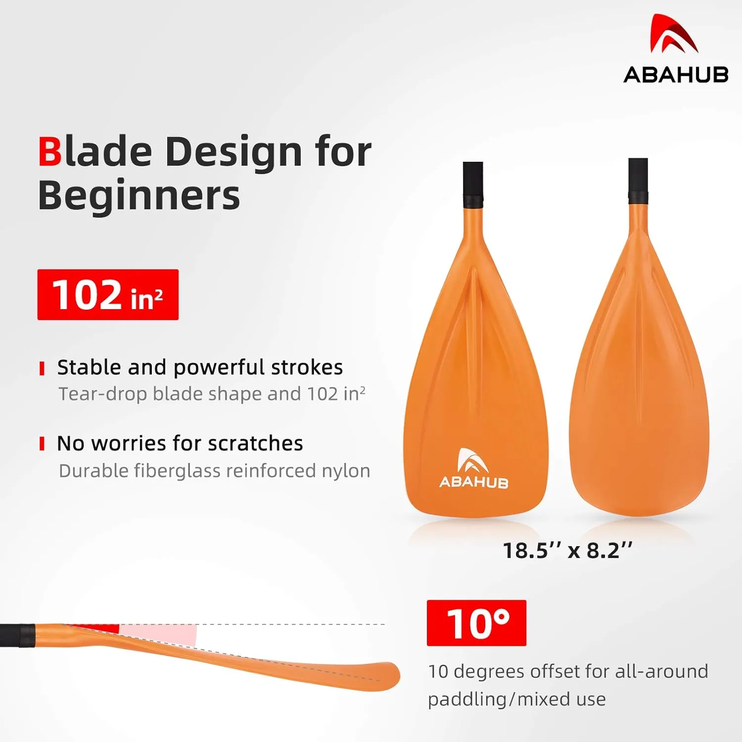 Abahub SUP Paddles - 3 Piece Adjustable Stand up Paddle - Lightweight Oar for Paddleboard, Aluminum Alloy PU Coated Shaft 68" - 84", Black/Blue/Green/Orange/Red/Yellow Plastic Nylon Blade