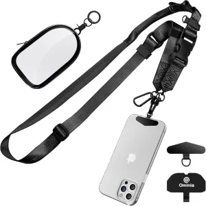 Adjustable Crossbody Phone Lanyard: 2 in 1 Crossbody Multifunctional Cell Phone Lanyard for iPhone with Clear Bag