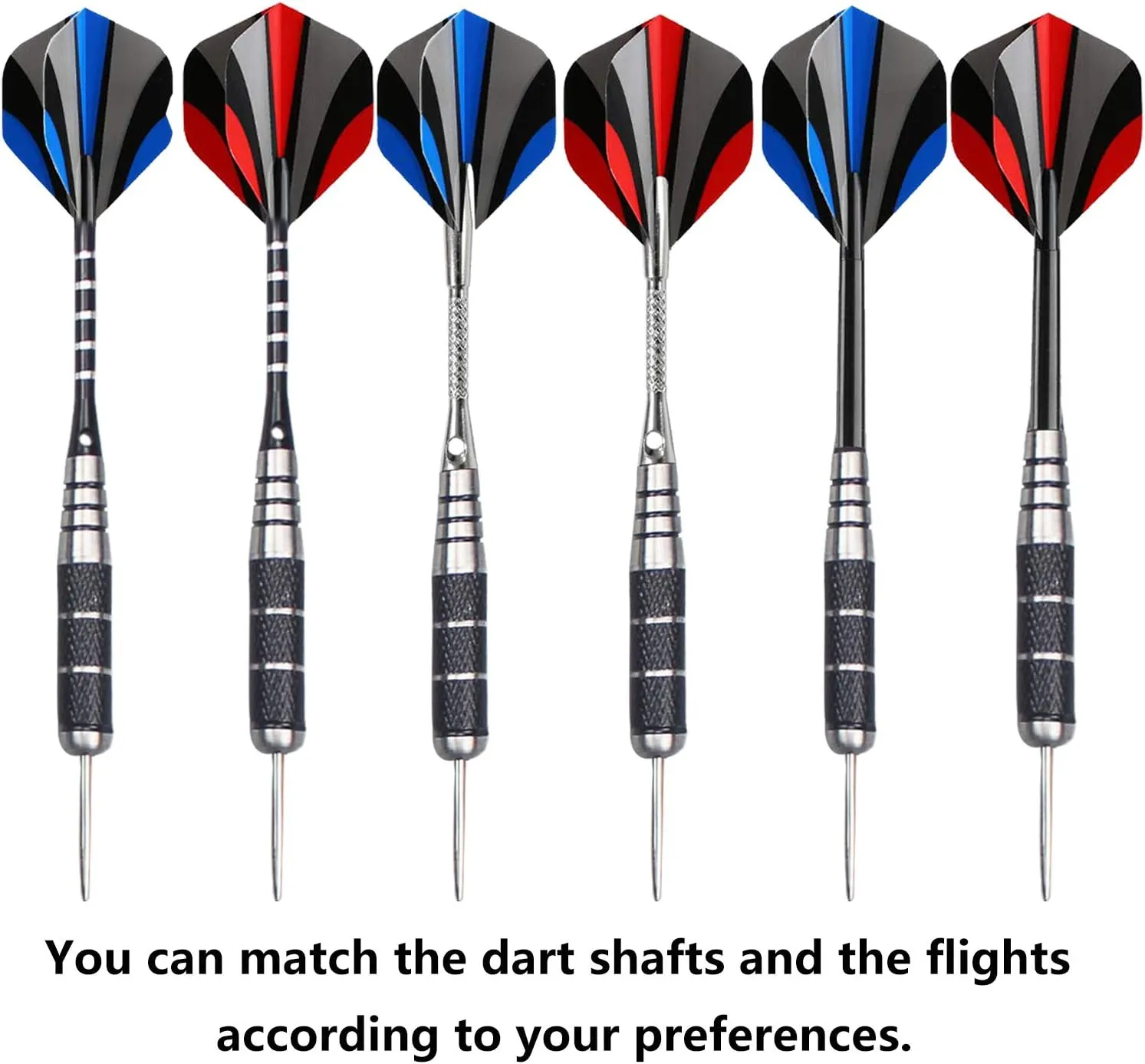 ADKX Steel Tip Darts 12 Pack Set with Nonslip Iron Barrel Aluminum Dart Shafts and Flights   Darts Sharpener   an Gift Box