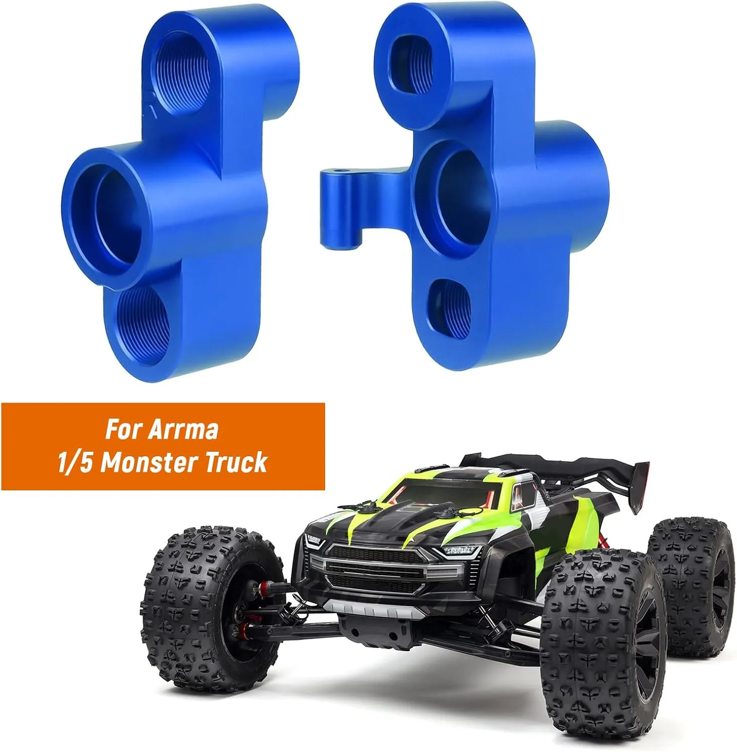 Aluminum Front Knuckles Steering Blocks with Bearings for ARRMA Kraton 8S BLX 1/5 Scale RC Truck, fit Outcast 8S, Replaces ARA330558 Upgrades (Blue)