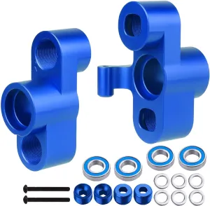 Aluminum Front Knuckles Steering Blocks with Bearings for ARRMA Kraton 8S BLX 1/5 Scale RC Truck, fit Outcast 8S, Replaces ARA330558 Upgrades (Blue)