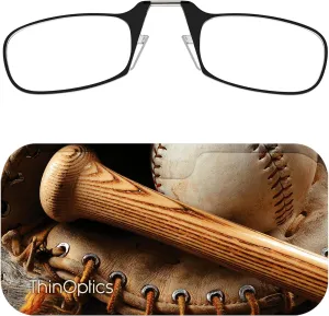 Always With You ThinOptics Readers - Armless On-Nose Reading Glasses - Slim Printed Case Attaches to Phone or Fits in Wallet