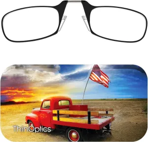 Always With You ThinOptics Readers - Armless On-Nose Reading Glasses - Slim Printed Case Attaches to Phone or Fits in Wallet